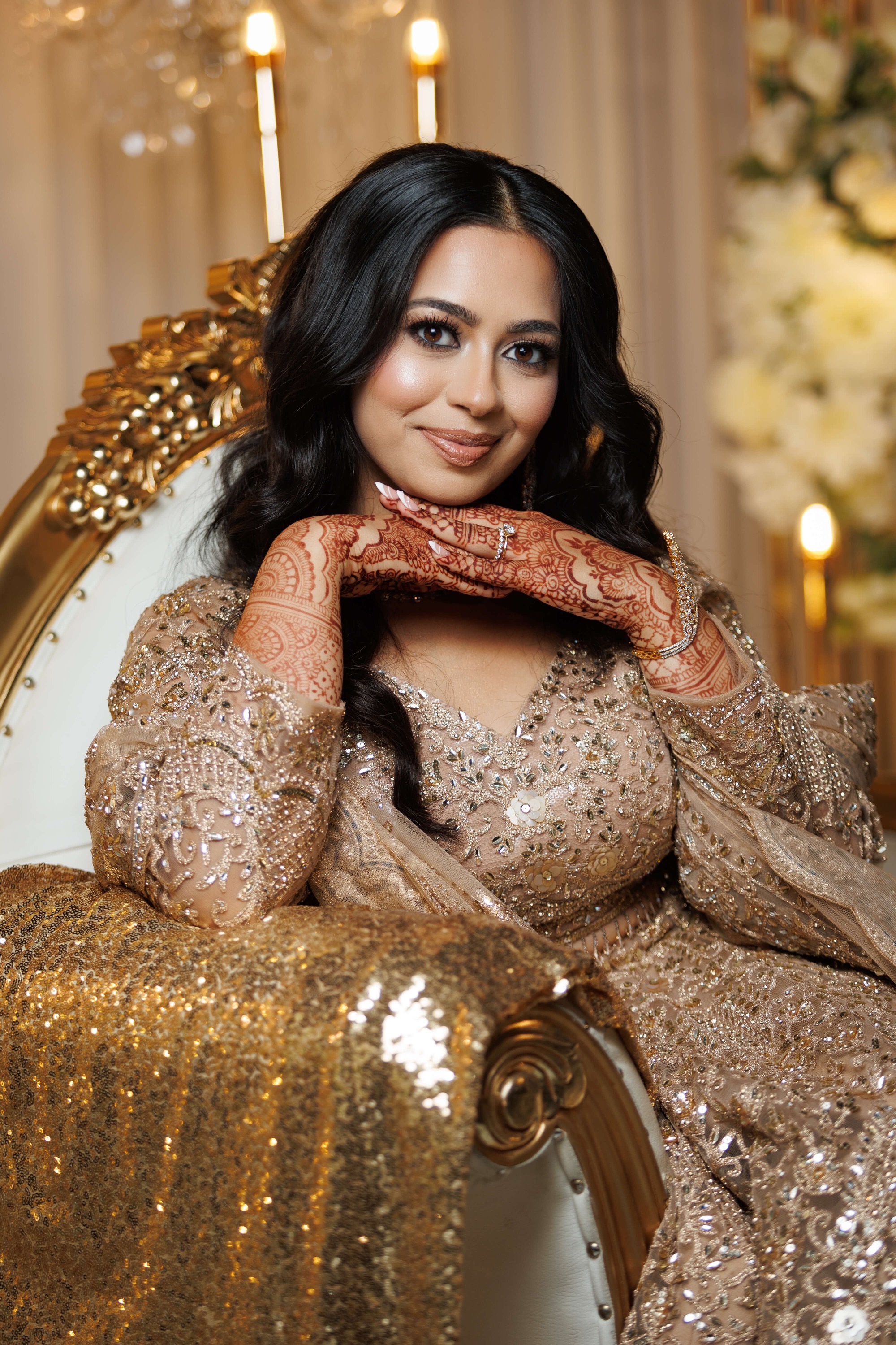Bride getting ready on her wedding day